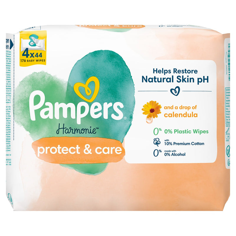 Pampers Harmonie Protect & Care | Servetele Umede pentru Copii cu Galbenele
